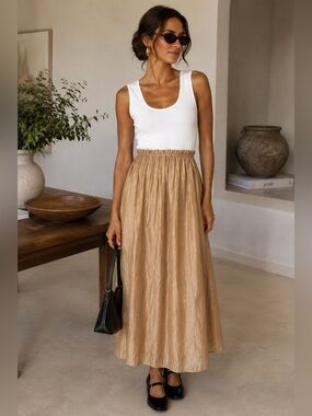 J Crew Crinkle Maxi skirt size small‎